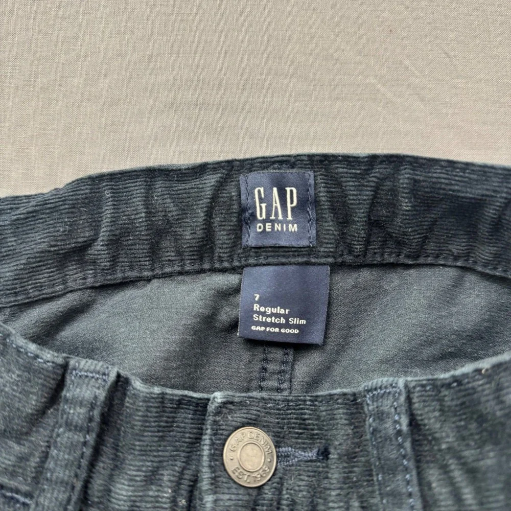 Gap‎ Kids Boys Size 7 Navy Blue Corduroy Slim Fit Adjustable Waist Pants